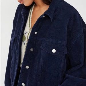 navy borg teddy lined denim jacket